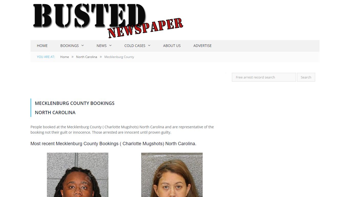 Mecklenburg County, NC ( Charlotte NC ) Mugshots - BUSTEDNEWSPAPER.COM